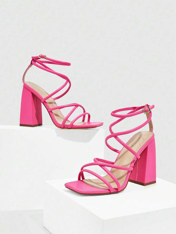 CUCCOO SZL Sapatos femininos com salto cruzado e tira no tornozelo, sandálias brancas para o verão, saltos de formatura, sapatos de festa, sapatos de volta às aulas, sapatos de estudante universitário, festa, baddie, elegante, chique, lindo estilo, natal,