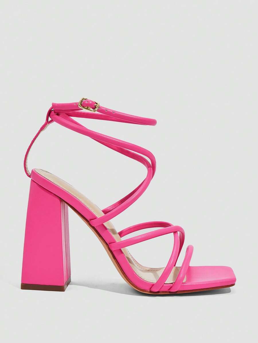 CUCCOO SZL Sapatos femininos com salto cruzado e tira no tornozelo, sandálias brancas para o verão, saltos de formatura, sapatos de festa, sapatos de volta às aulas, sapatos de estudante universitário, festa, baddie, elegante, chique, lindo estilo, natal,