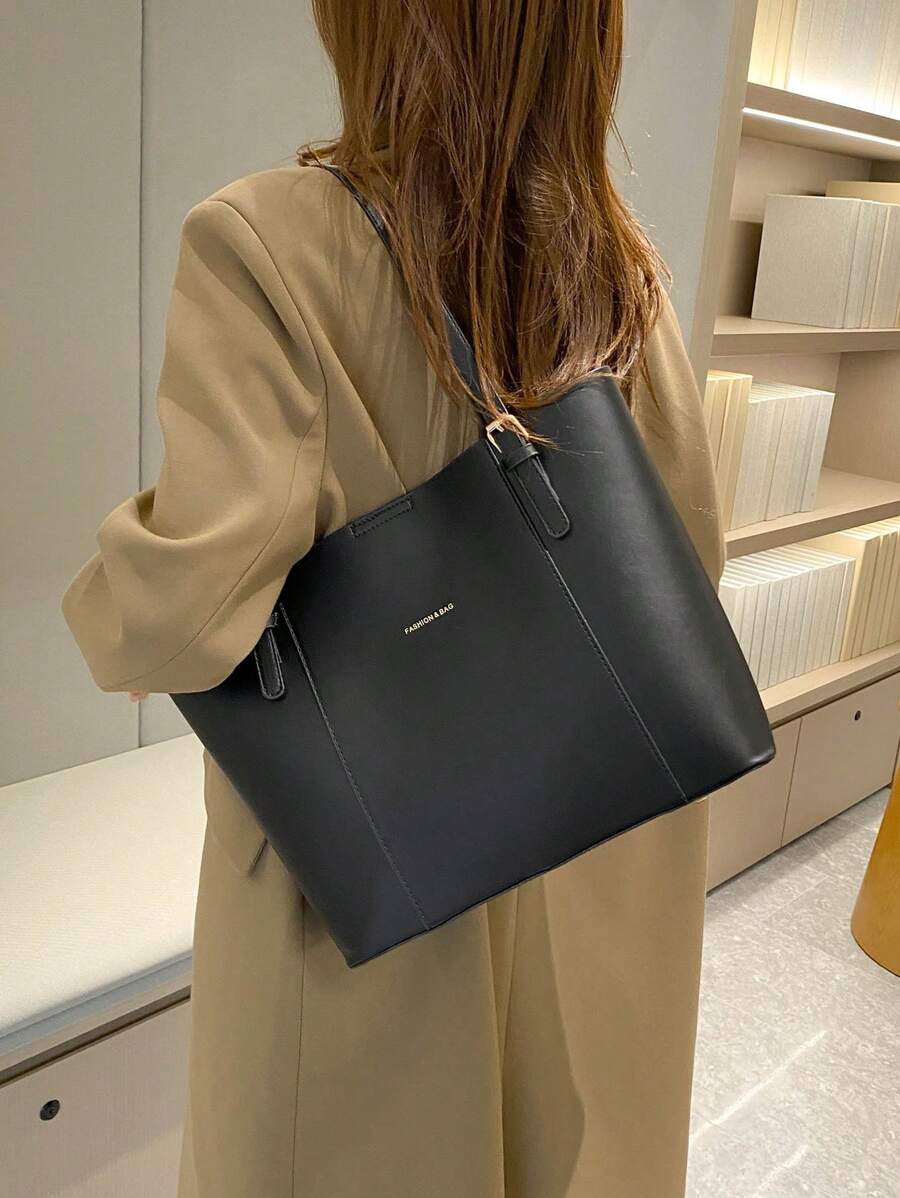 Bolsa tote casual de grande capacidade dobrável com alça dupla, adequada para compras de meninas/senhoras, deslocamento para o trabalho, atividades ao ar livre, eventos empresariais, presente para mães, novidade no outono/inverno, bolsa tote de ombro de g