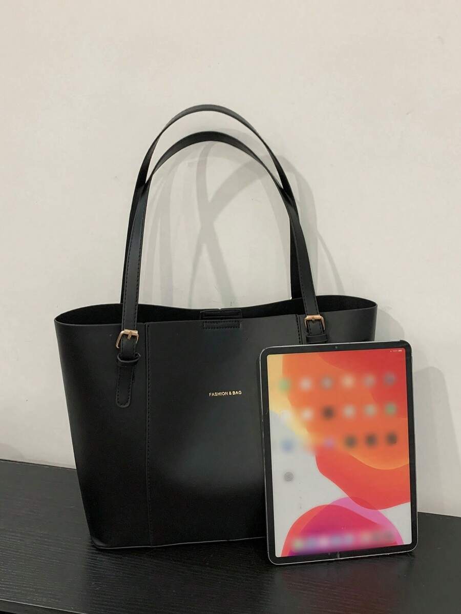 Bolsa tote casual de grande capacidade dobrável com alça dupla, adequada para compras de meninas/senhoras, deslocamento para o trabalho, atividades ao ar livre, eventos empresariais, presente para mães, novidade no outono/inverno, bolsa tote de ombro de g