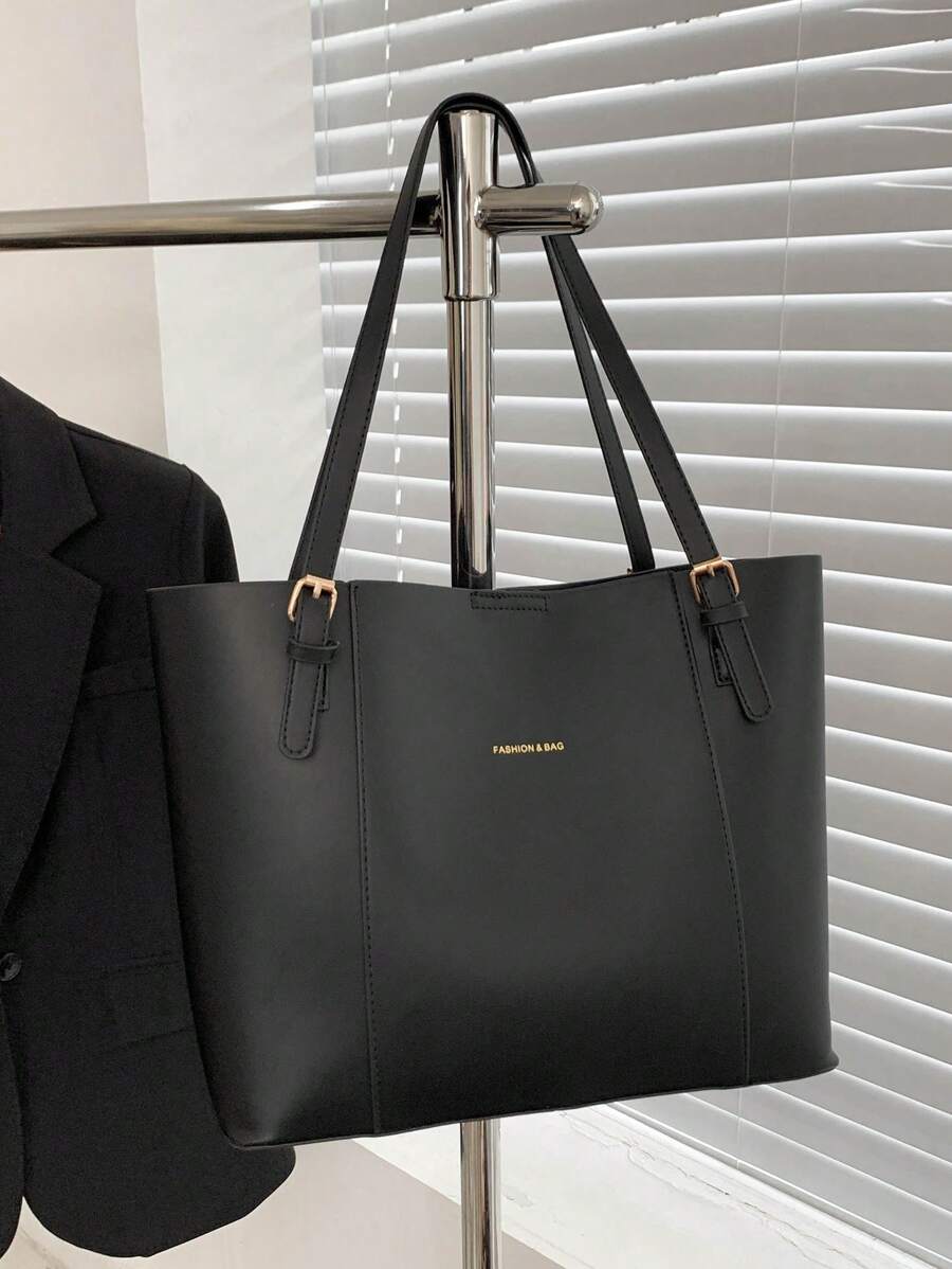 Bolsa tote casual de grande capacidade dobrável com alça dupla, adequada para compras de meninas/senhoras, deslocamento para o trabalho, atividades ao ar livre, eventos empresariais, presente para mães, novidade no outono/inverno, bolsa tote de ombro de g