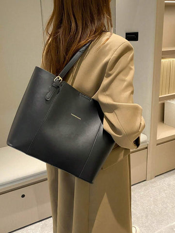 Bolsa tote casual de grande capacidade dobrável com alça dupla, adequada para compras de meninas/senhoras, deslocamento para o trabalho, atividades ao ar livre, eventos empresariais, presente para mães, novidade no outono/inverno, bolsa tote de ombro de g