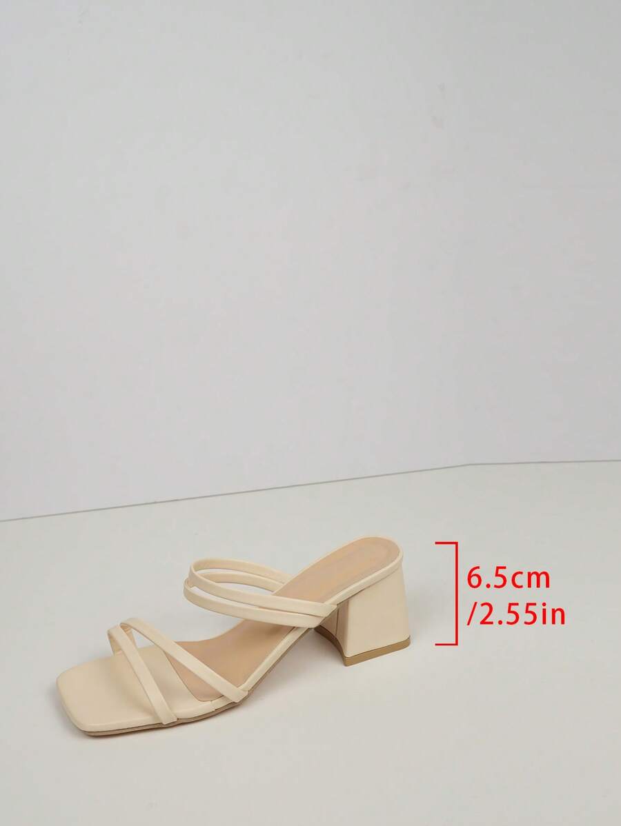 Sandálias femininas de tiras, sexy, simples, elegante, confortável, versátil, com design de salto alto robusto