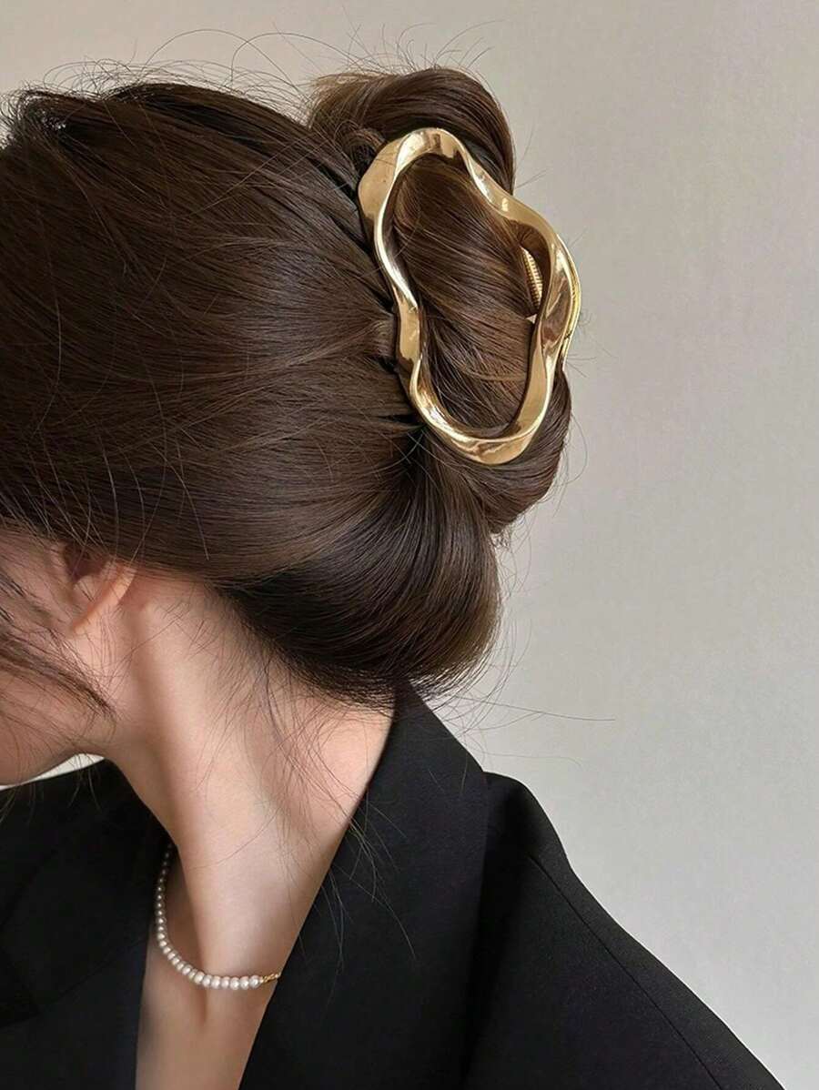 Grampo de cabelo de liga vazada de tamanho grande para mulheres, 1 peça, para uso diário, garras de cabelo, grampos de cabelo, grampos de mandíbula de cabelo, grampos de cabelo, grampo de cabelo, prendedor de cabelo