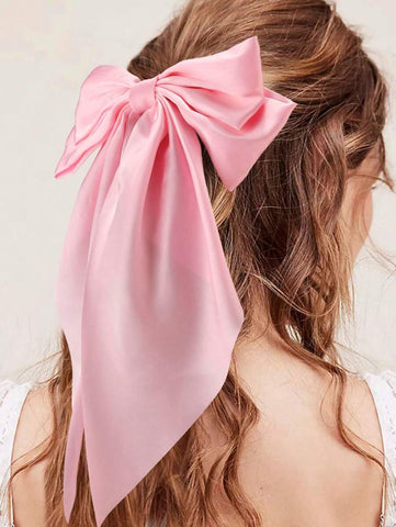 Conjunto de 2 peças de grampos de cabelo com laço longo preto e branco para mulheres, grampos de cabelo fofos para o Dia dos Namorados, grampos de cabelo com garras, presilhas de cabelo