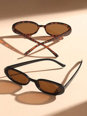2 peças de óculos de grau ovais clássicos de plástico para mulheres, combinação para presente de feriado, férias na praia tropical, atividades ao ar livre, acessórios de praia para férias de verão, atividades ao ar livre, viagens, volta às aulas, estilo p