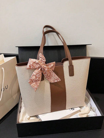 Bolsa de ombro feminina casual com zíper e grande capacidade para uso diário, bolsa de ombro nova no outono/inverno, bolsa tote de grande capacidade
