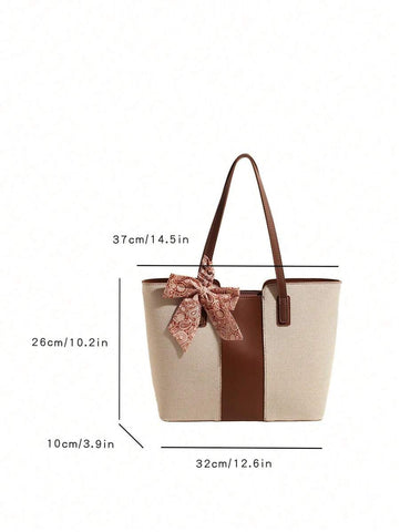 Bolsa de ombro feminina casual com zíper e grande capacidade para uso diário, bolsa de ombro nova no outono/inverno, bolsa tote de grande capacidade