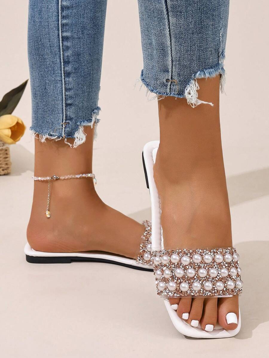 Sandálias Planas Estilo Coreano Para Mulheres, Chinelos De Praia De Verão Com Dedo Aberto, Novas Sandálias Romanas De Tricô De Outono, Sapatos Femininos Elegantes Para Saias, Praia Ou Férias