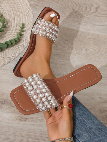 Sandálias Planas Estilo Coreano Para Mulheres, Chinelos De Praia De Verão Com Dedo Aberto, Novas Sandálias Romanas De Tricô De Outono, Sapatos Femininos Elegantes Para Saias, Praia Ou Férias