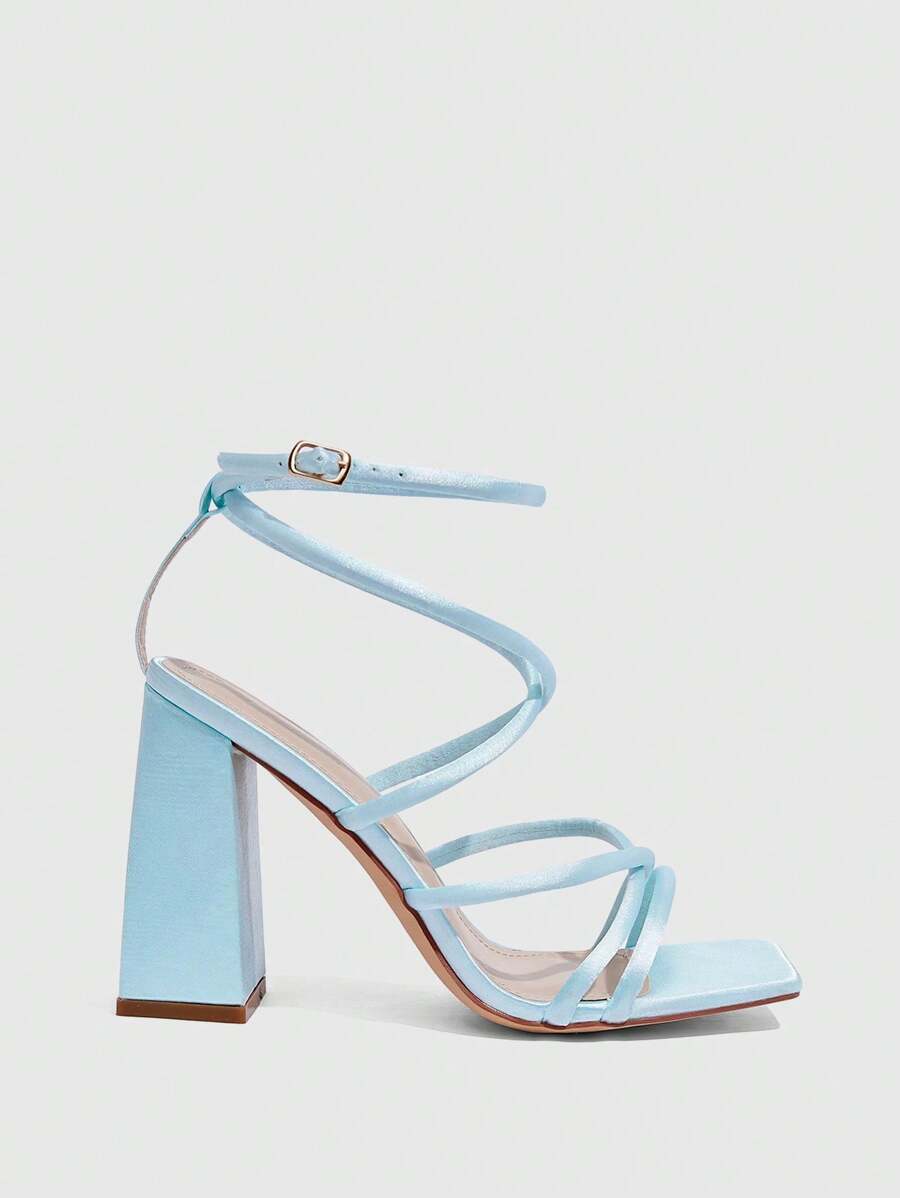 CUCCOO SZL Sapatos femininos com salto cruzado e tira no tornozelo, sandálias brancas para o verão, saltos de formatura, sapatos de festa, sapatos de volta às aulas, sapatos de estudante universitário, festa, baddie, elegante, chique, lindo estilo, natal,