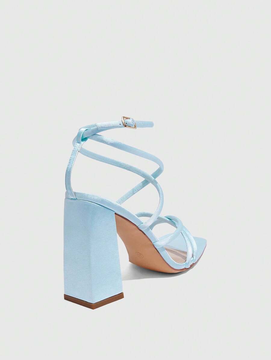 CUCCOO SZL Sapatos femininos com salto cruzado e tira no tornozelo, sandálias brancas para o verão, saltos de formatura, sapatos de festa, sapatos de volta às aulas, sapatos de estudante universitário, festa, baddie, elegante, chique, lindo estilo, natal,