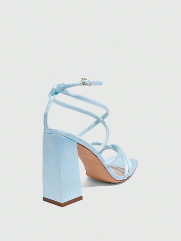 CUCCOO SZL Sapatos femininos com salto cruzado e tira no tornozelo, sandálias brancas para o verão, saltos de formatura, sapatos de festa, sapatos de volta às aulas, sapatos de estudante universitário, festa, baddie, elegante, chique, lindo estilo, natal,