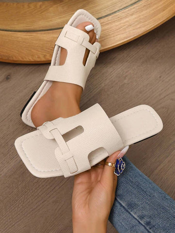 Sandálias Planas Estilo Coreano Para Mulheres, Chinelos De Praia De Verão Com Dedo Aberto, Novas Sandálias Romanas De Tricô De Outono, Sapatos Femininos Elegantes Para Saias, Praia Ou Férias