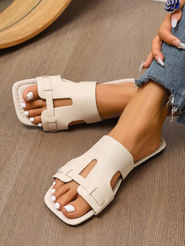 Sandálias Planas Estilo Coreano Para Mulheres, Chinelos De Praia De Verão Com Dedo Aberto, Novas Sandálias Romanas De Tricô De Outono, Sapatos Femininos Elegantes Para Saias, Praia Ou Férias