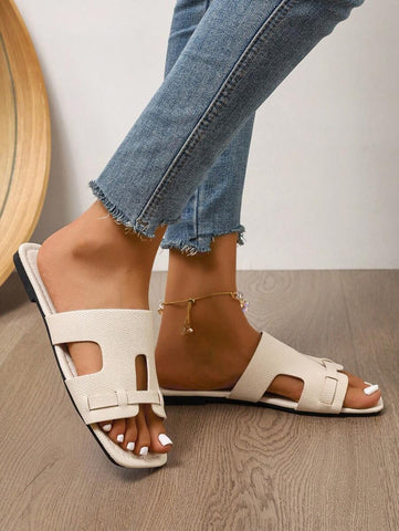 Sandálias Planas Estilo Coreano Para Mulheres, Chinelos De Praia De Verão Com Dedo Aberto, Novas Sandálias Romanas De Tricô De Outono, Sapatos Femininos Elegantes Para Saias, Praia Ou Férias