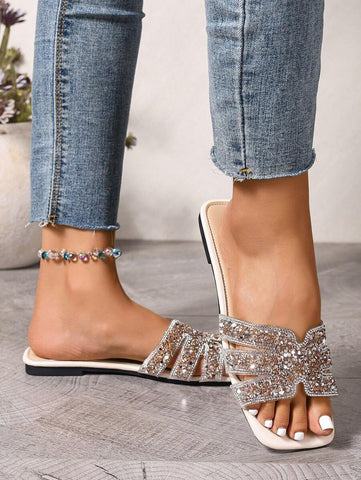 Sandálias Planas Estilo Coreano Para Mulheres, Chinelos De Praia De Verão Com Dedo Aberto, Novas Sandálias Romanas De Tricô De Outono, Sapatos Femininos Elegantes Para Saias, Praia Ou Férias