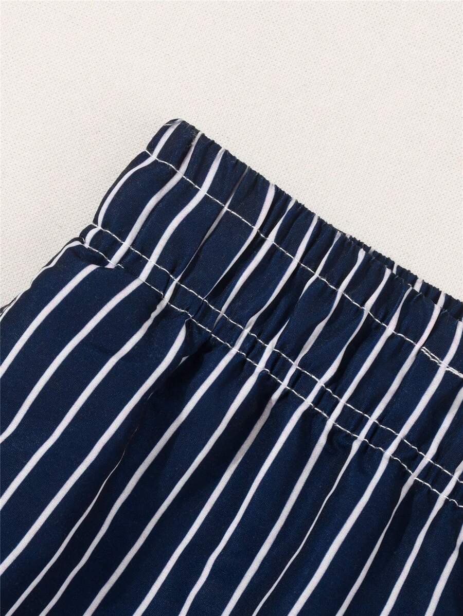Shorts de Praia Listrado com Bolsos para Homens