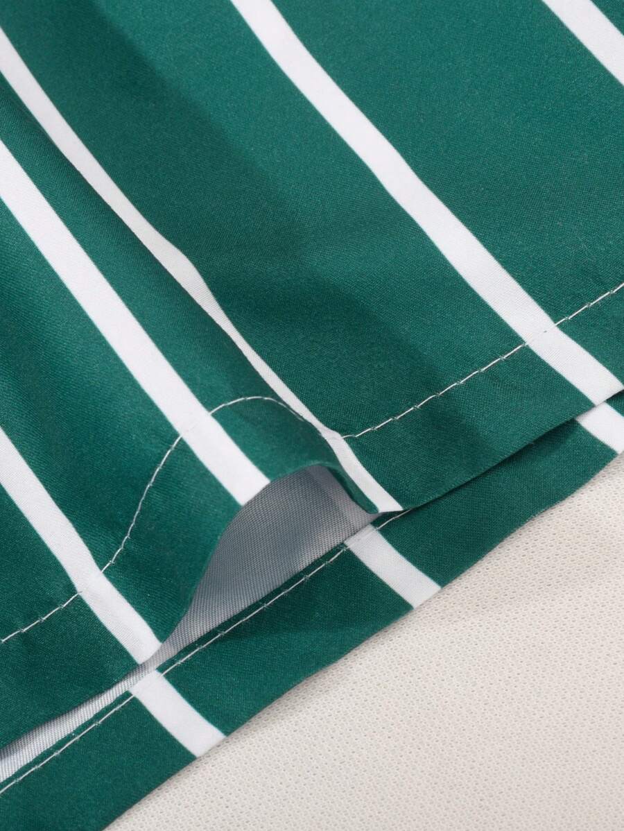 Shorts de Praia Listrado com Bolsos para Homens