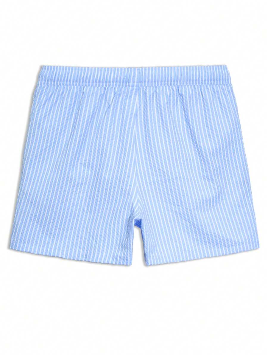 Horizaway Shorts de praia listrados com cordão na cintura para homens