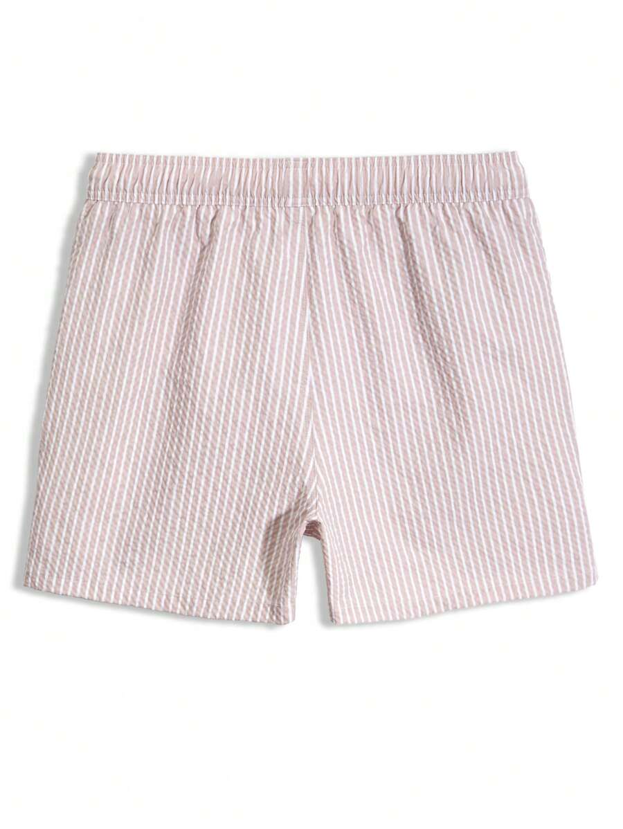 Horizaway Shorts de praia listrados com cordão na cintura para homens