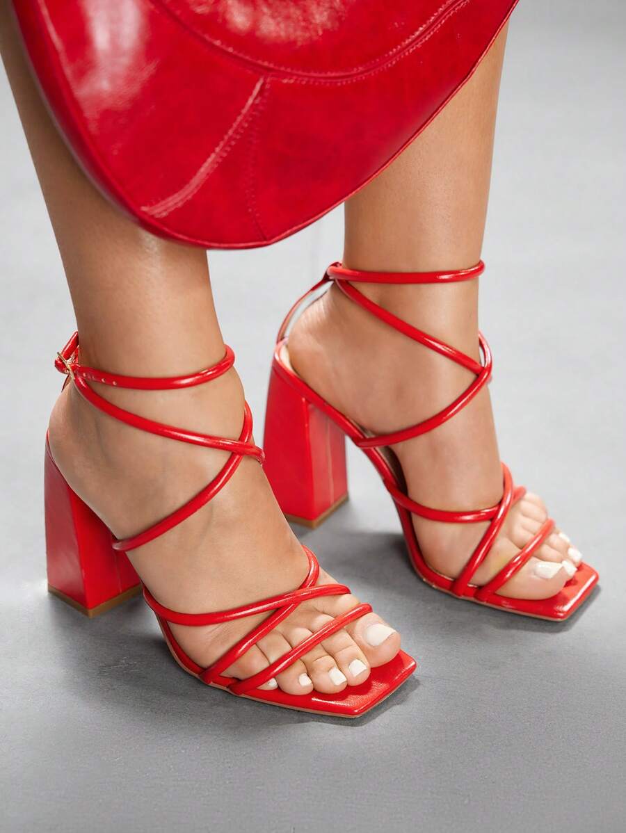 CUCCOO SZL Sapatos femininos com salto cruzado e tira no tornozelo, sandálias brancas para o verão, saltos de formatura, sapatos de festa, sapatos de volta às aulas, sapatos de estudante universitário, festa, baddie, elegante, chique, lindo estilo, natal,
