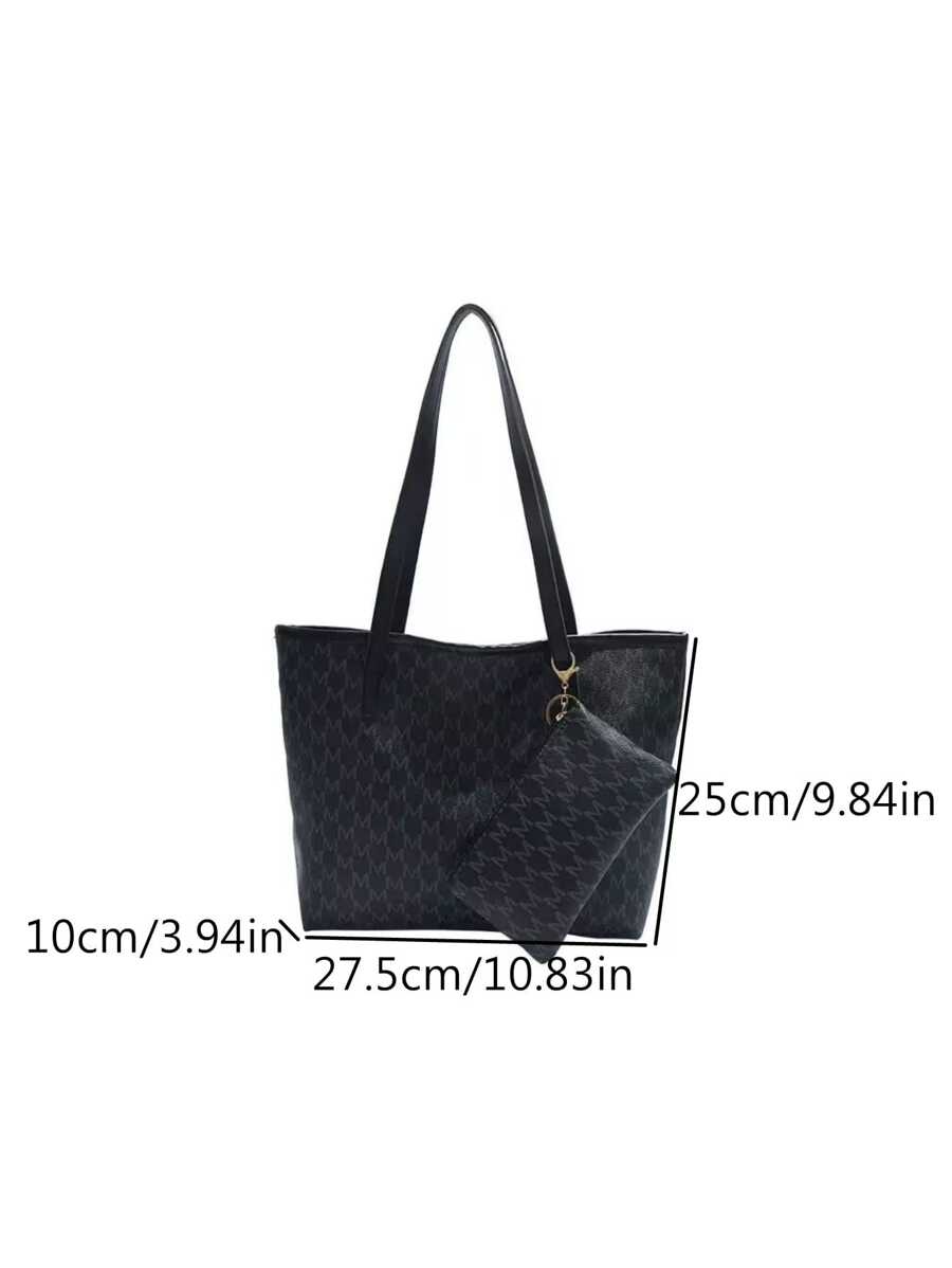 Grande capacidade simples e versátil bolsa tote impressa com decoração de rebites para mulheres bolsa tote com estampa de flores retrô bolsa de ombro de grande capacidade bolsa de mão diária da moda para mulheres, novidade no outono/inverno bolsa tote de