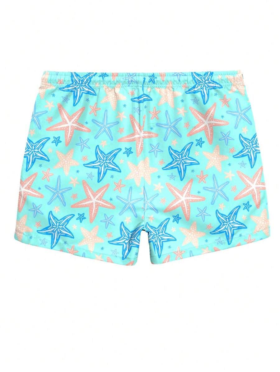 Manfinity Swimmode Shorts de praia casuais com estampa de estrela do mar masculino