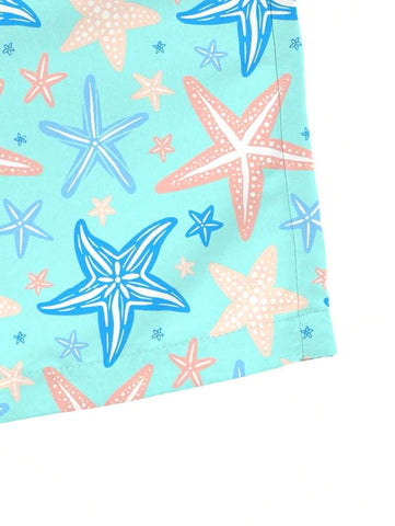 Manfinity Swimmode Shorts de praia casuais com estampa de estrela do mar masculino