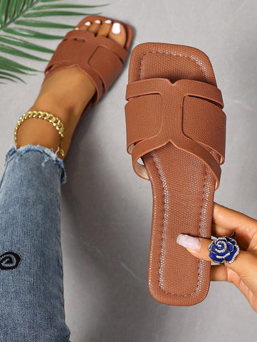 Sandálias Planas Estilo Coreano Para Mulheres, Chinelos De Praia De Verão Com Dedo Aberto, Novas Sandálias Romanas De Tricô De Outono, Sapatos Femininos Elegantes Para Saias, Praia Ou Férias