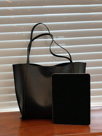 Bolsa de ombro com design elegante e de grande capacidade, cor sólida, nova bolsa de ombro com grande capacidade para outono/inverno