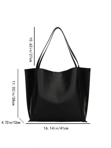 Bolsa de ombro com design elegante e de grande capacidade, cor sólida, nova bolsa de ombro com grande capacidade para outono/inverno