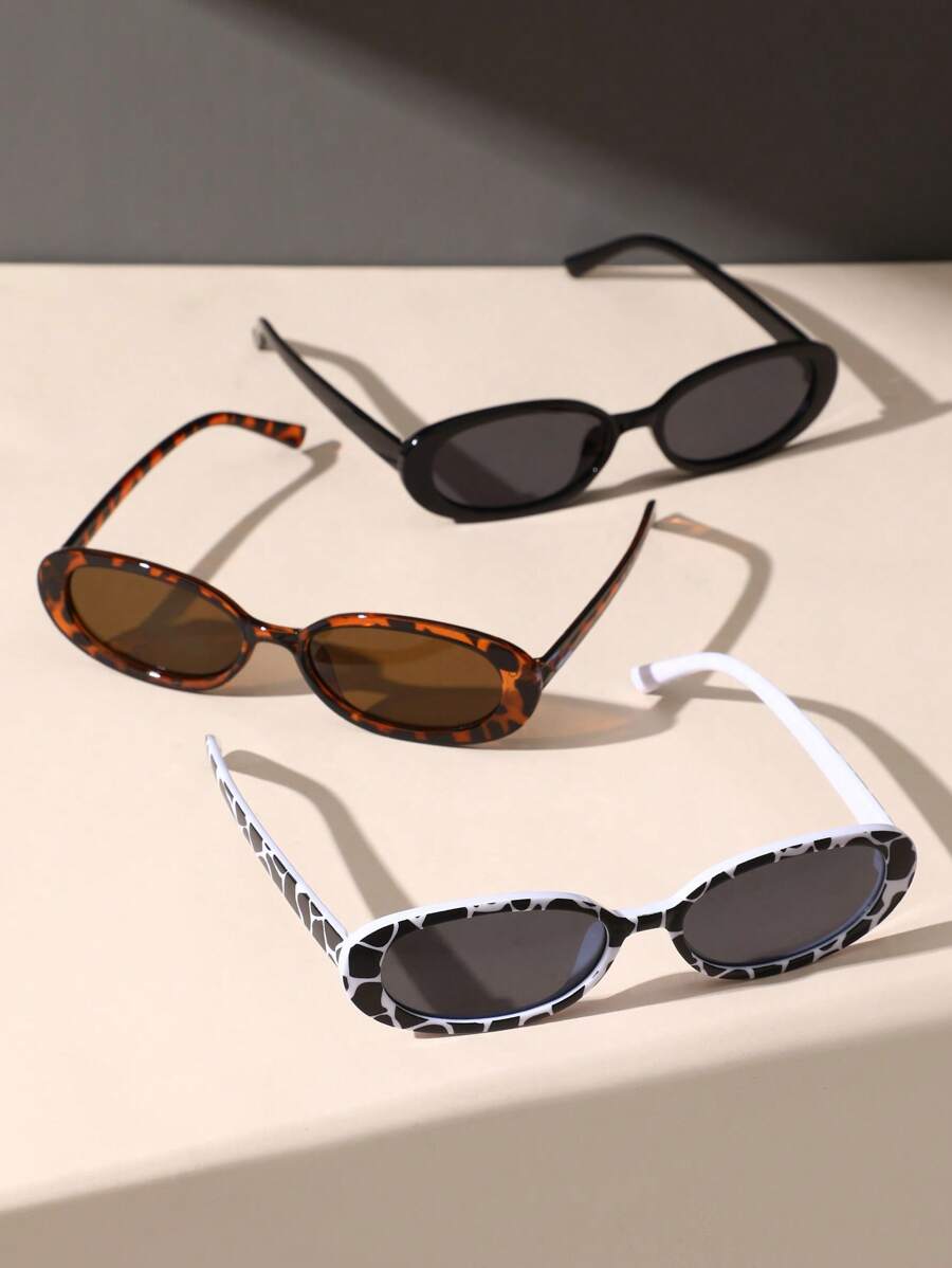 2 peças de óculos de grau ovais clássicos de plástico para mulheres, combinação para presente de feriado, férias na praia tropical, atividades ao ar livre, acessórios de praia para férias de verão, atividades ao ar livre, viagens, volta às aulas, estilo p