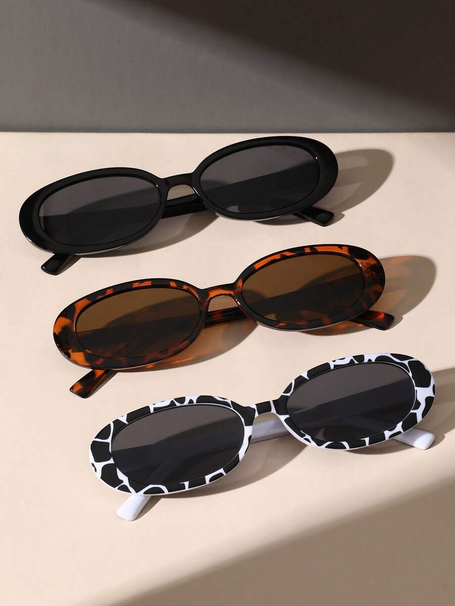 2 peças de óculos de grau ovais clássicos de plástico para mulheres, combinação para presente de feriado, férias na praia tropical, atividades ao ar livre, acessórios de praia para férias de verão, atividades ao ar livre, viagens, volta às aulas, estilo p