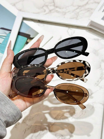 2 peças de óculos de grau ovais clássicos de plástico para mulheres, combinação para presente de feriado, férias na praia tropical, atividades ao ar livre, acessórios de praia para férias de verão, atividades ao ar livre, viagens, volta às aulas, estilo p