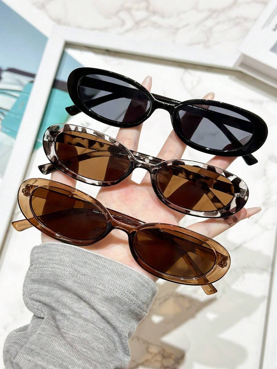 2 peças de óculos de grau ovais clássicos de plástico para mulheres, combinação para presente de feriado, férias na praia tropical, atividades ao ar livre, acessórios de praia para férias de verão, atividades ao ar livre, viagens, volta às aulas, estilo p