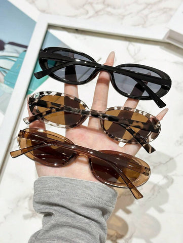 2 peças de óculos de grau ovais clássicos de plástico para mulheres, combinação para presente de feriado, férias na praia tropical, atividades ao ar livre, acessórios de praia para férias de verão, atividades ao ar livre, viagens, volta às aulas, estilo p