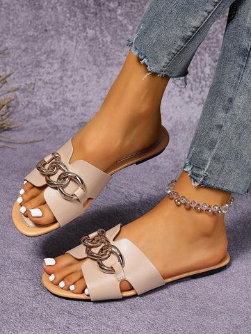 Sandálias Planas Estilo Coreano Para Mulheres, Chinelos De Praia De Verão Com Dedo Aberto, Novas Sandálias Romanas De Tricô De Outono, Sapatos Femininos Elegantes Para Saias, Praia Ou Férias