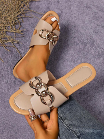 Sandálias Planas Estilo Coreano Para Mulheres, Chinelos De Praia De Verão Com Dedo Aberto, Novas Sandálias Romanas De Tricô De Outono, Sapatos Femininos Elegantes Para Saias, Praia Ou Férias