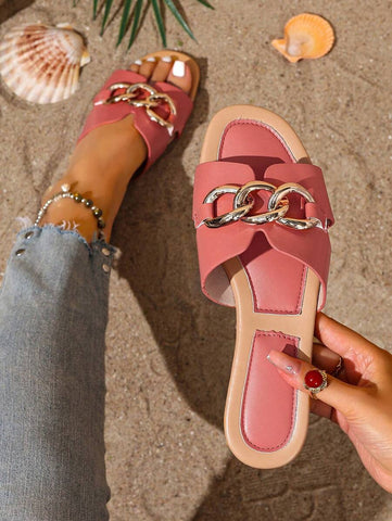 Sandálias Planas Estilo Coreano Para Mulheres, Chinelos De Praia De Verão Com Dedo Aberto, Novas Sandálias Romanas De Tricô De Outono, Sapatos Femininos Elegantes Para Saias, Praia Ou Férias