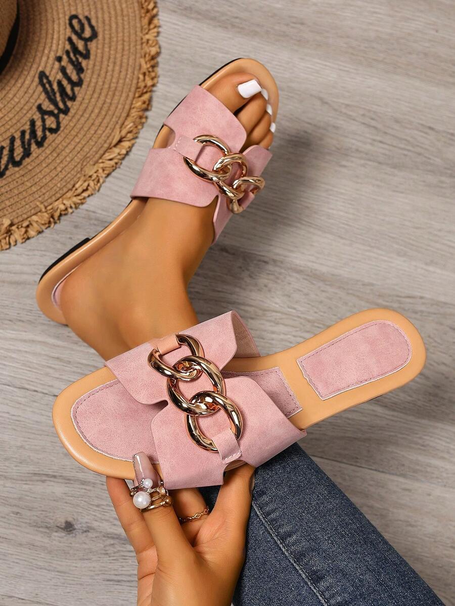 Sandálias Planas Estilo Coreano Para Mulheres, Chinelos De Praia De Verão Com Dedo Aberto, Novas Sandálias Romanas De Tricô De Outono, Sapatos Femininos Elegantes Para Saias, Praia Ou Férias