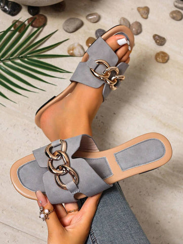 Sandálias Planas Estilo Coreano Para Mulheres, Chinelos De Praia De Verão Com Dedo Aberto, Novas Sandálias Romanas De Tricô De Outono, Sapatos Femininos Elegantes Para Saias, Praia Ou Férias