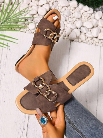Sandálias Planas Estilo Coreano Para Mulheres, Chinelos De Praia De Verão Com Dedo Aberto, Novas Sandálias Romanas De Tricô De Outono, Sapatos Femininos Elegantes Para Saias, Praia Ou Férias