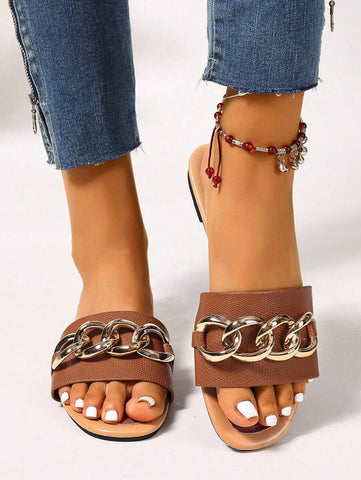 Sandálias Planas Estilo Coreano Para Mulheres, Chinelos De Praia De Verão Com Dedo Aberto, Novas Sandálias Romanas De Tricô De Outono, Sapatos Femininos Elegantes Para Saias, Praia Ou Férias