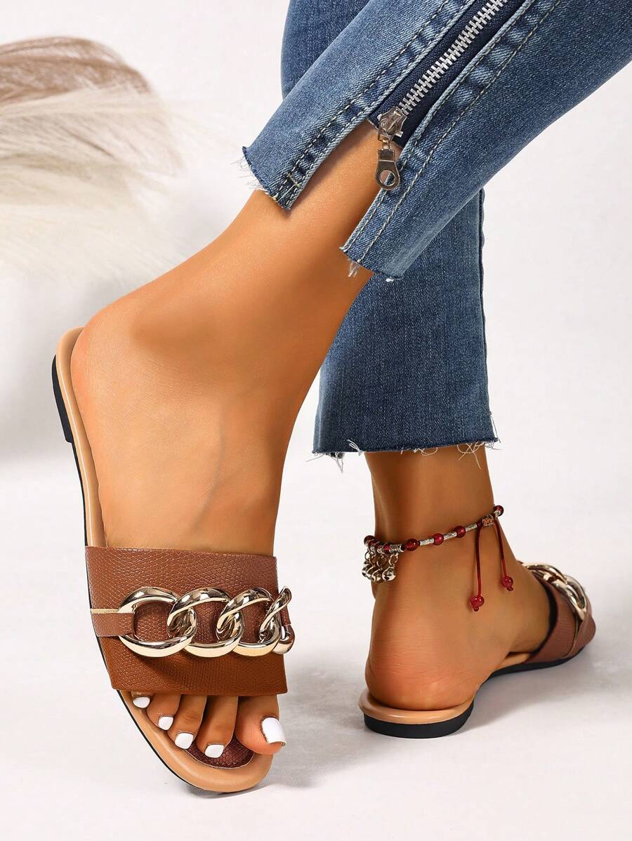 Sandálias Planas Estilo Coreano Para Mulheres, Chinelos De Praia De Verão Com Dedo Aberto, Novas Sandálias Romanas De Tricô De Outono, Sapatos Femininos Elegantes Para Saias, Praia Ou Férias