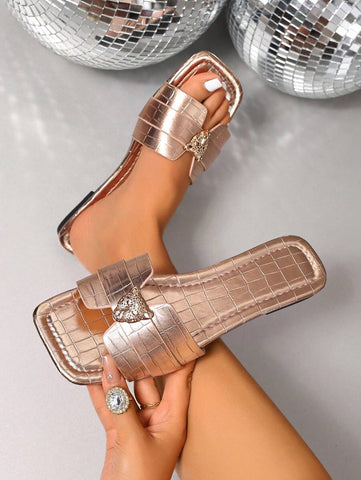 Sandálias Planas Estilo Coreano Para Mulheres, Chinelos De Praia De Verão Com Dedo Aberto, Novas Sandálias Romanas De Tricô De Outono, Sapatos Femininos Elegantes Para Saias, Praia Ou Férias