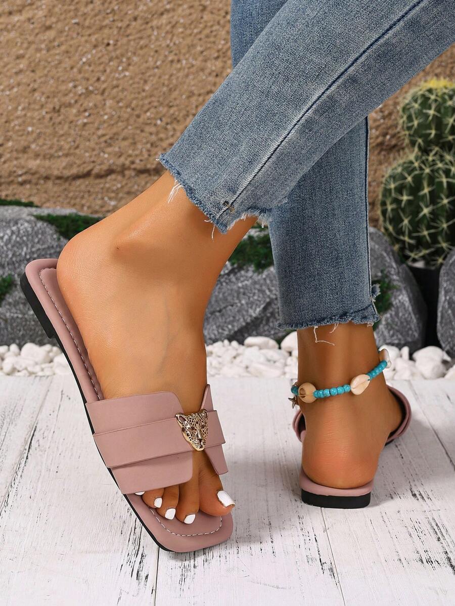 Sandálias Planas Estilo Coreano Para Mulheres, Chinelos De Praia De Verão Com Dedo Aberto, Novas Sandálias Romanas De Tricô De Outono, Sapatos Femininos Elegantes Para Saias, Praia Ou Férias