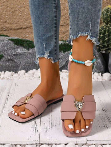 Sandálias Planas Estilo Coreano Para Mulheres, Chinelos De Praia De Verão Com Dedo Aberto, Novas Sandálias Romanas De Tricô De Outono, Sapatos Femininos Elegantes Para Saias, Praia Ou Férias