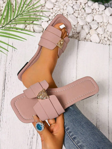 Sandálias Planas Estilo Coreano Para Mulheres, Chinelos De Praia De Verão Com Dedo Aberto, Novas Sandálias Romanas De Tricô De Outono, Sapatos Femininos Elegantes Para Saias, Praia Ou Férias