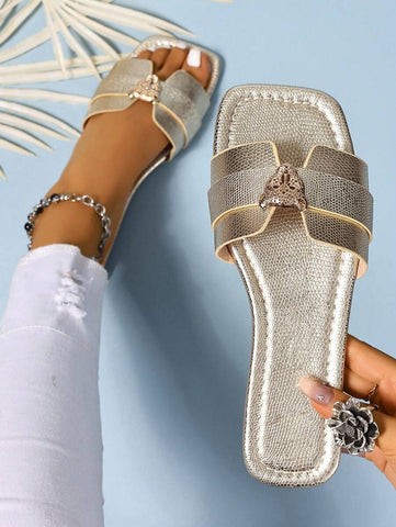 Sandálias Planas Estilo Coreano Para Mulheres, Chinelos De Praia De Verão Com Dedo Aberto, Novas Sandálias Romanas De Tricô De Outono, Sapatos Femininos Elegantes Para Saias, Praia Ou Férias